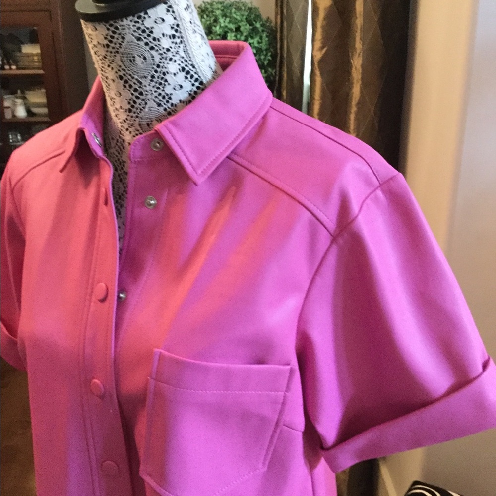 Pink Faux Leather Dress